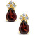 Garnet (1-3/4 ct.t.w) and Diamond (1/8 ct.t.w) Stud Earrings in 14K Yellow Gold