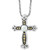 EFFY® Cultured Freshwater Pearl (6mm) Cross 18" Pendant Necklace in Sterling Silver & 18k Gold