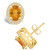 Citrine (2-3/8 ct. t.w.) and Diamond (3/8 ct. t.w.) Halo Stud Earrings in 14K Yellow Gold