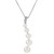 Cultured Freshwater Pearl (3-1/2 - 7-1/2mm) & White Topaz Graduated (1/4 ct. t.w.) Pendant Necklace in Sterling Silver, 16" + 2" extender