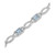 Aquamarine (3-1/3 ct. t.w.) & Diamond (1/20 ct. t.w.) Open Link Bracelet in Sterling Silver
