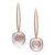 Rose Quartz Drop Earrings in Rose Gold over Silver