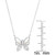 Mother-of-Pearl and Cubic Zirconia Butterfly 18" Pendant Necklace in Sterling Silver
