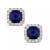 Halo Stud Earrings in 10k Yellow. Created Opal (1/2 ct. t.w.) and Created Blue Sapphire (1-3/8 ct. t.w.)
