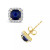 Halo Stud Earrings in 10k Yellow. Created Opal (1/2 ct. t.w.) and Created Blue Sapphire (1-3/8 ct. t.w.)