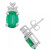 Emerald (2-3/8 Ct. t.w.) and Diamond (1/5 Ct. t.w.) Stud Earrings