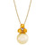 Cultured Golden South Sea Pearl (11mm), Citrine (1 ct. t.w.) & Diamond Accent 18" Pendant Necklace in 14k Gold