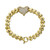 Diamond Heart Cluster Link Bracelet (3/4 ct. t.w.) in 14k Gold-Plated Sterling Silver