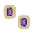 Amethyst (2 ct. t.w.) and Diamond (3/4 ct. t.w.) Halo Stud Earrings in 14K Yellow Gold