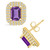 Amethyst (2 ct. t.w.) and Diamond (3/4 ct. t.w.) Halo Stud Earrings in 14K Yellow Gold