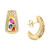 EFFY® Multi-Sapphire (2-1/4 ct. t.w.) & Diamond (1/2 ct. t.w.) Curved Drop Earrings in 14k Yellow Gold