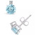 Aquamarine (7/8 ct. t.w.) and Diamond Accent Stud Earrings in 14K Yellow Gold