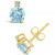 Aquamarine (7/8 ct. t.w.) and Diamond Accent Stud Earrings in 14K Yellow Gold