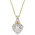 Lab-Created White Sapphire Heart Halo 18" Pendant Necklace (2-7/8 ct. t.w.) in Yellow-Plated Sterling Silver