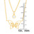 Lab-Created White Sapphire Bezel & Butterfly Layered Pendant Necklace (1/3 ct. t.w.) in 14k Gold-Plated Sterling Silver