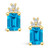 Topaz (4 ct. t.w.) and Diamond (1/5 ct. t.w.) Stud Earrings in 14K Yellow Gold