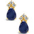 Sapphire (1 ct. t.w.) and Diamond (1/8 ct. t.w.) Stud Earrings in 14k Yellow Gold