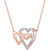 Diamond Double Heart Mom 18" Pendant Necklace (1/10 ct. t.w.) in 14k Rose Gold-Plated Sterling Silver