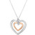 Diamond Double Heart 18" Pendant Necklace (1/10 ct. t.w.) in Sterling Silver & 14k Rose Gold-Plate