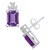 Amethyst (3-1/5 ct. t.w.) and Diamond (1/5 ct. t.w.) Stud Earrings in 14K White Gold