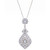 Cultured Freshwater Pearl (4 & 6mm) & Cubic Zirconia Vintage Filigree 18" Pendant Necklace in Sterling Silver