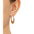 Ribbed Texture Oval Hoop Earrings in 14k Gold