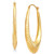 Ribbed Texture Oval Hoop Earrings in 14k Gold