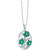 Emerald (1-1/5 ct. t.w.) & Diamond (1/10 ct. t.w.) Flower 18" Pendant Necklace in Sterling Silver