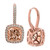 Morganite (5 ct. t.w.) & Diamond (5/8 ct. t.w.) Halo Leverback Drop Earrings in 14k Rose Gold