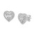 Diamond Baguette & Round Cluster Heart Stud Earrings (1/4 ct. t.w.) in 14k White Gold, Created for Macy's