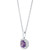 Amethyst (1-1/3 ct. t.w.) & Diamond (1/8 ct. t.w.) Halo Pendant Necklace in 14k White Gold, 18" + 2" extender