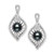 Cultured Black Tahitian Pearl 8-9mm and Cubic Zirconia Drop Earrings in Sterling Silver
