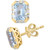 EFFY® Aquamarine (1-1/2 ct. t.w) & Diamond (1/6 ct. t.w.) Halo Stud Earrings in 14k Gold