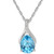Blue Topaz (1-7/8 ct. t.w.) & Diamond (1/20 ct. t.w.) 18" Pendant Necklace in 14k White Gold