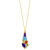 EFFY® Multi-Gemstone (2-3/4 ct. t.w.) & Diamond (1/20 ct. t.w.) Elongated Cluster 18" Pendant Necklace in 14k Gold