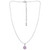 Pink & White Cubic Zirconia Flower Necklace in Sterling Silver, 16" + 2" extender, Created for Macy's