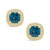 London Topaz (2-1/2 ct. t.w.) and Diamond (3/8 ct. t.w.) Halo Stud Earrings in 14K Yellow Gold