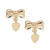 Bow and Heart Drop Earrings in 14k Gold