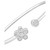 Diamond Flower & Circle Flex Bangle Bracelet (1/6 ct. t.w.) in Sterling Silver