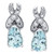 Aquamarine (3/4 ct. t.w. ) & Diamond (1/8 ct. t.w. ) Stud Earrings in 14k White Gold