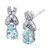 Aquamarine (3/4 ct. t.w. ) & Diamond (1/8 ct. t.w. ) Stud Earrings in 14k White Gold