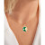 Malachite & Cubic Zirconia Star & Sun Disc 18" Pendant Necklace