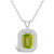 Peridot (1-2/3 ct. t.w.) and Diamond (1/7 ct. t.w.) Halo Pendant Necklace in Sterling Silver
