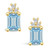 Aquamarine (2-3/4 Ct. T.W.) and Diamond (1/5 Ct. T.W.) Stud Earrings in 14K Yellow Gold