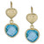Swiss Blue Topaz Heart Drop Earrings (9 ct. t.w.) in 14k Gold-Plated Sterling Silver