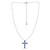 Simulated Blue Sapphire and Cubic Zirconia Cross Pendant