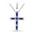 Simulated Blue Sapphire and Cubic Zirconia Cross Pendant