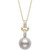 Cultured Freshwater Pearl (8mm) & Diamond (1/20 ct. t.w.) 18" Pendant Necklace in 14k Gold