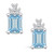 Aquamarine (2-3/4 Ct. T.W.) and Diamond (1/5 Ct. T.W.) Stud Earrings in 14K White Gold