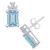 Aquamarine (2-3/4 Ct. T.W.) and Diamond (1/5 Ct. T.W.) Stud Earrings in 14K White Gold